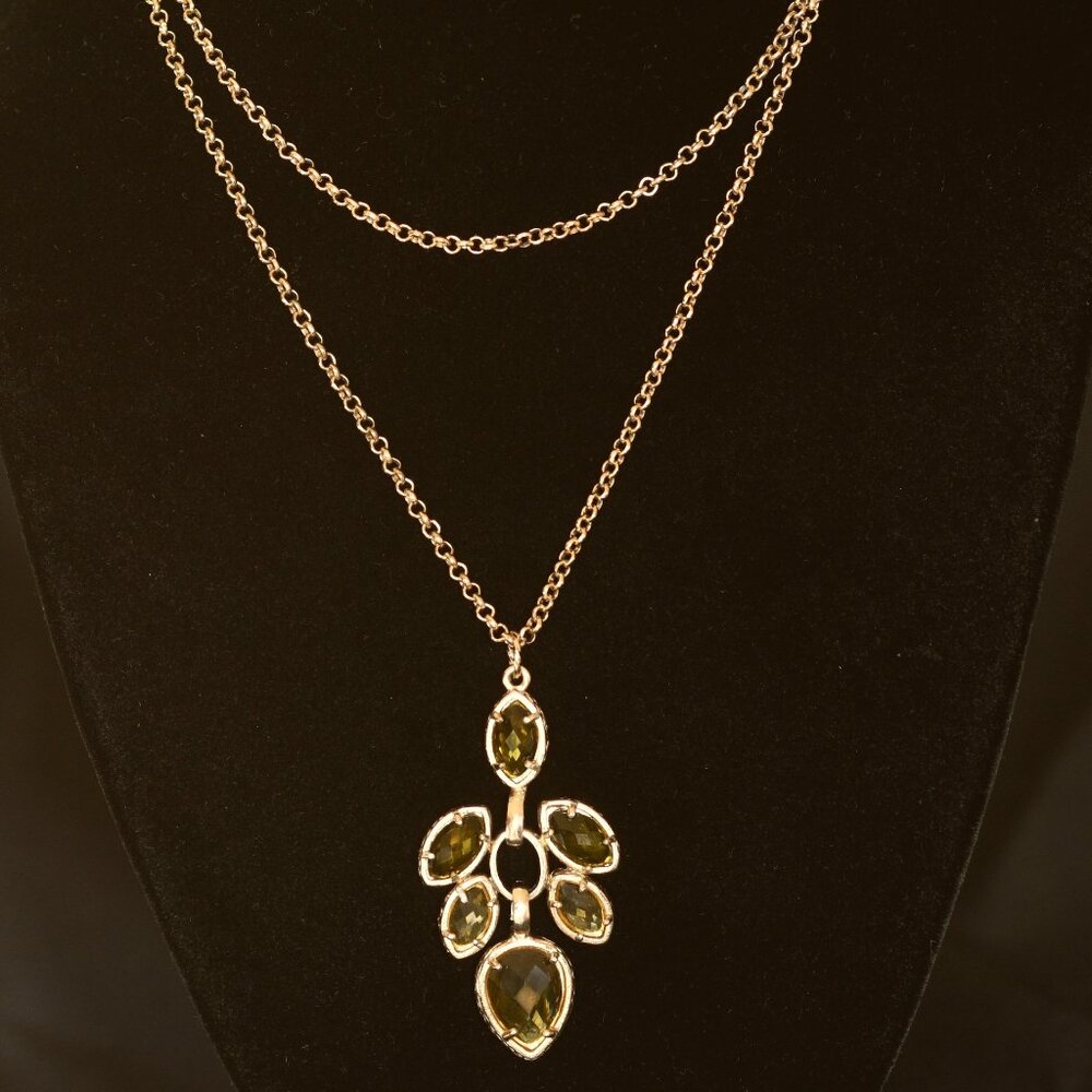 Banana Republic 28" Long Necklace With Yellow Glass Pendant - Hang Tag